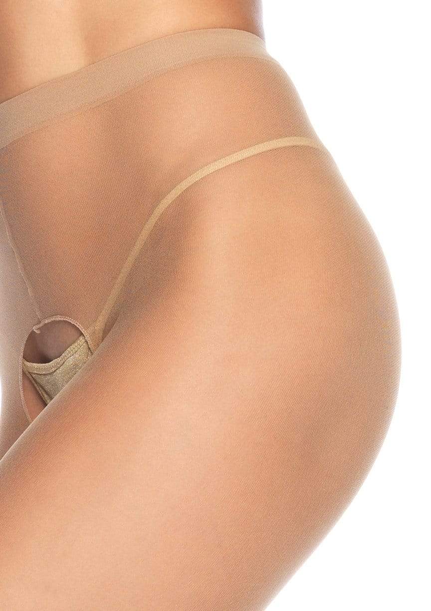 Beige bundløse nylon strømpebukser - COAX Copenhagen