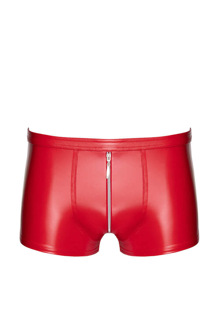 Maskuline boxershorts i rød wetlook med tætsiddende fit