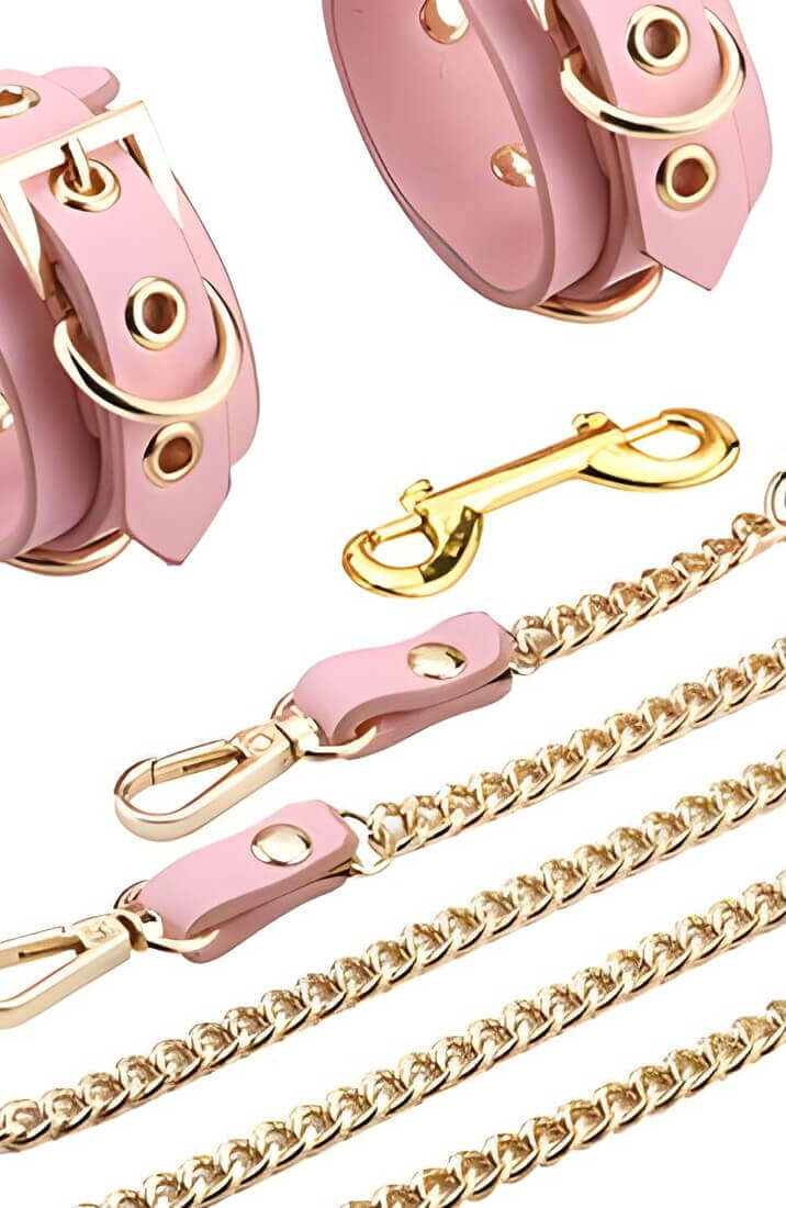 Lyserødt bondage deluxe kit til BDSM leg med kontrol og overgivelse