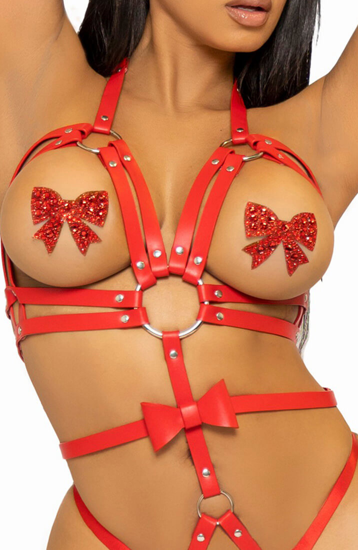 Rød faux læder body harness - Better Than Your Ex - COAX Copenhagen