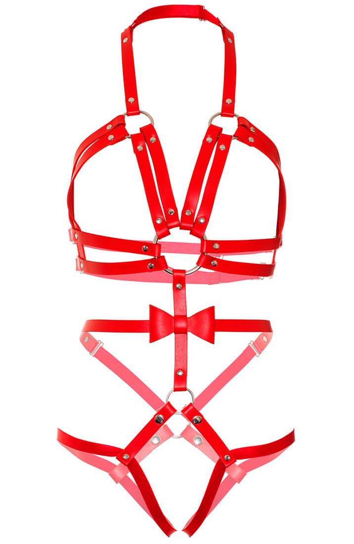 Rød faux læder body harness - Better Than Your Ex - COAX Copenhagen
