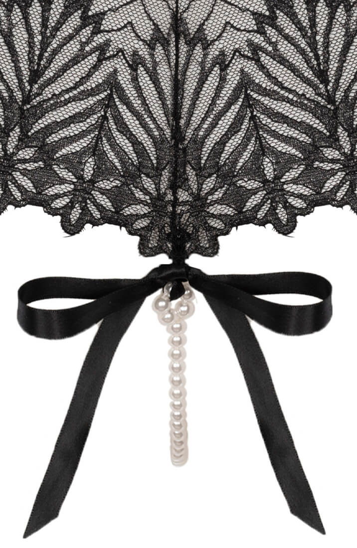 Sort blonde trusse med hvid perlesnor - Destino Panty - COAX Copenhagen