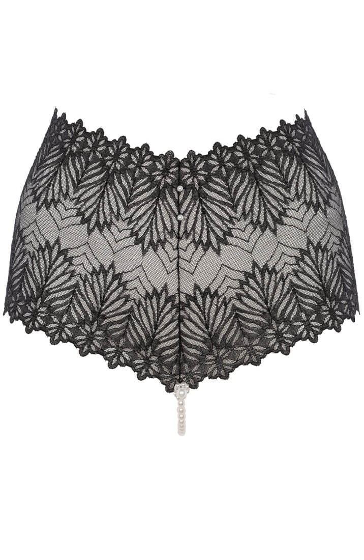 Sort blonde trusse med hvid perlesnor - Destino Panty - COAX Copenhagen