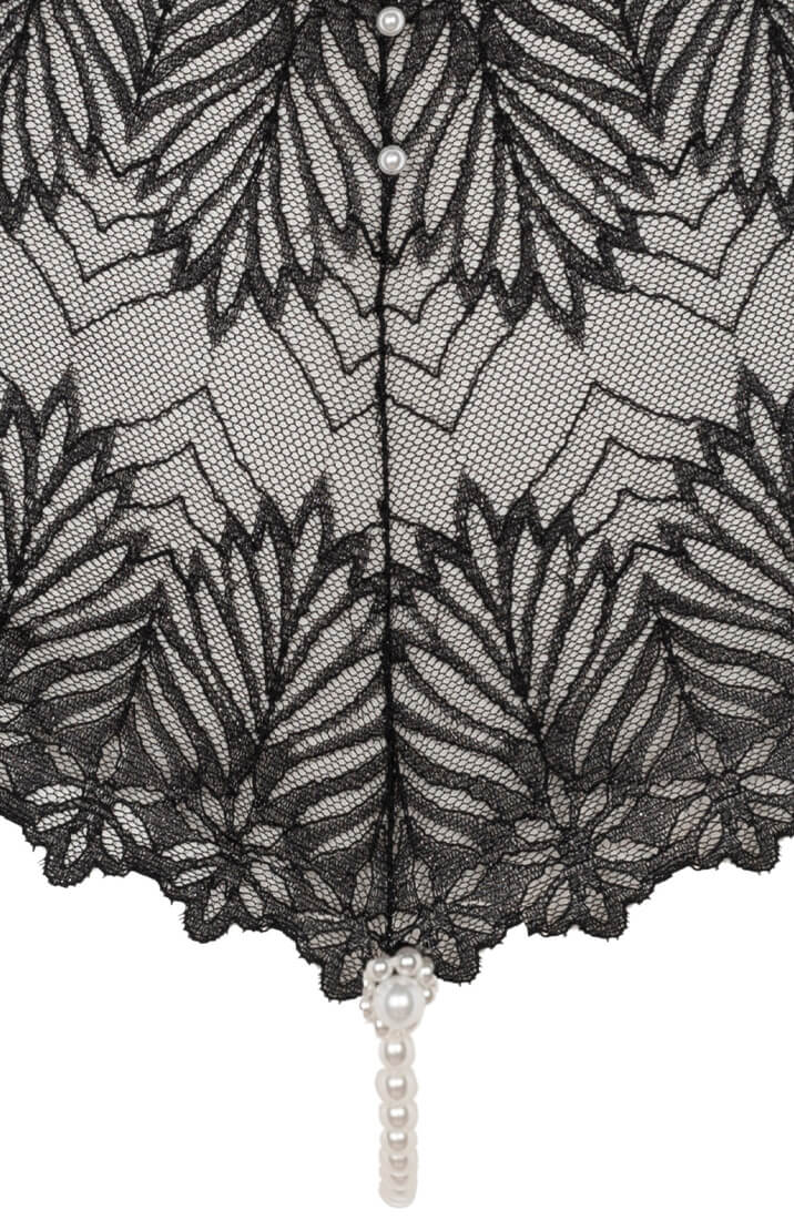 Sort blonde trusse med hvid perlesnor - Destino Panty - COAX Copenhagen