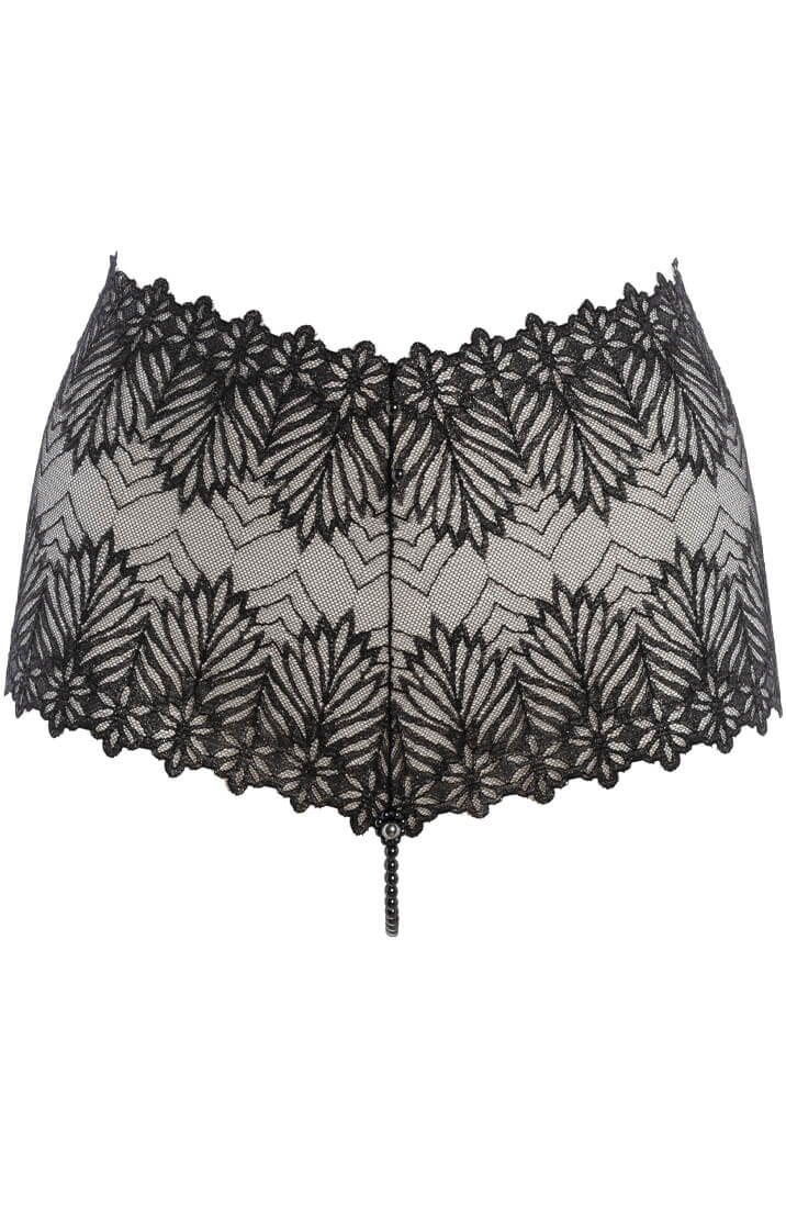 Sort blonde trusse med sort perlesnor - Destino Dark Panty - COAX Copenhagen
