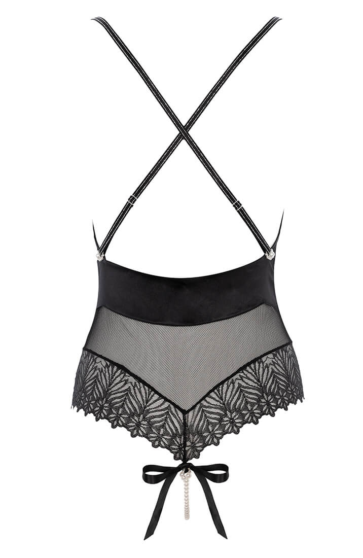 Sort bodysuit med perlesnor - Destino Body - COAX Copenhagen