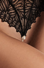 Indlæs billede til gallerivisning Sort bodysuit lingeri med g-punkt stimulerende perlesnor