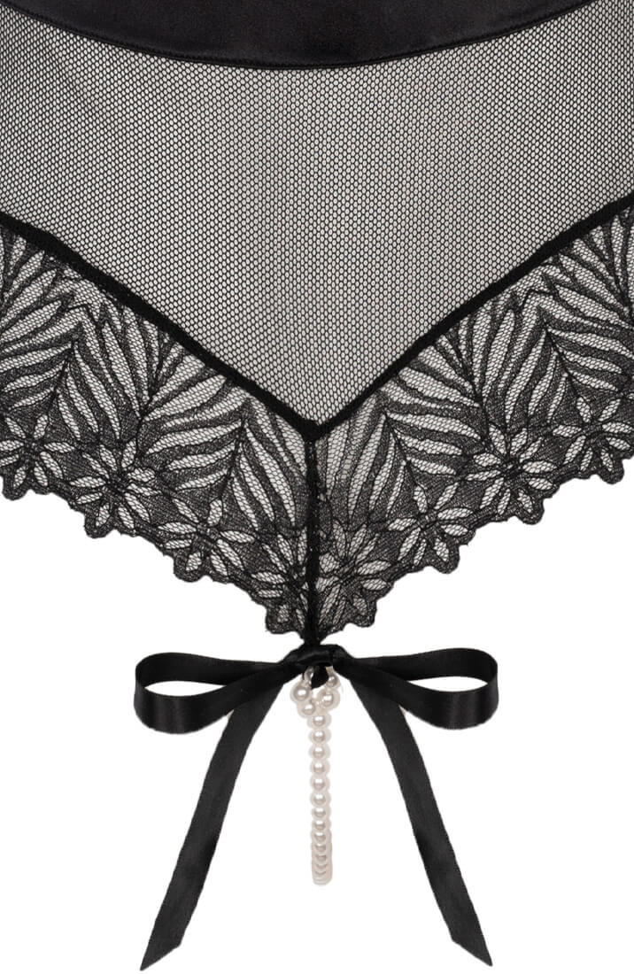 Sort bodysuit med perlesnor - Destino Body - COAX Copenhagen