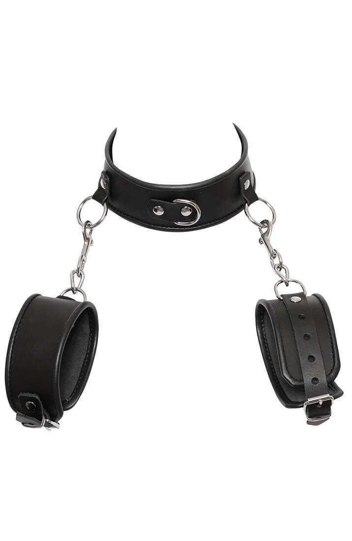 Sort læder choker & restraints - Your Catch - COAX Copenhagen