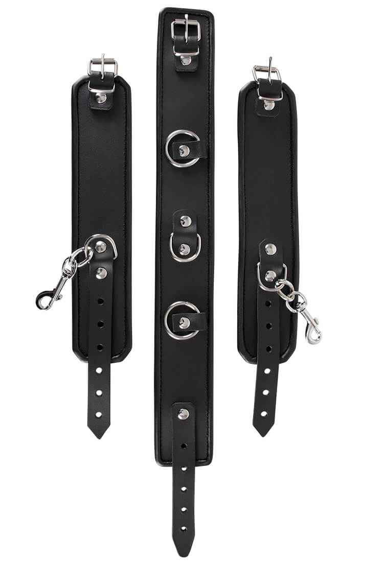 Sort læder choker & restraints - Your Catch - COAX Copenhagen