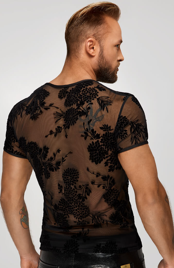 T-shirt med flock broderi - Face The Crowd - COAX Copenhagen