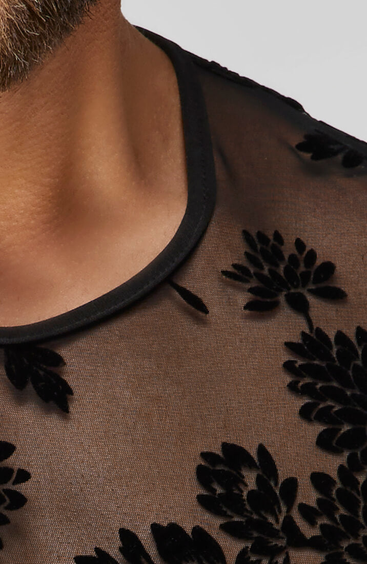T-shirt med flock broderi - Face The Crowd - COAX Copenhagen