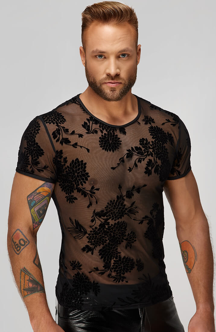 T-shirt med flock broderi - Face The Crowd - COAX Copenhagen