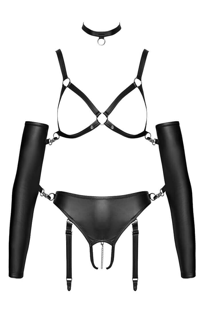 Bondage lingeri med aftagelig kæde og sexet snit