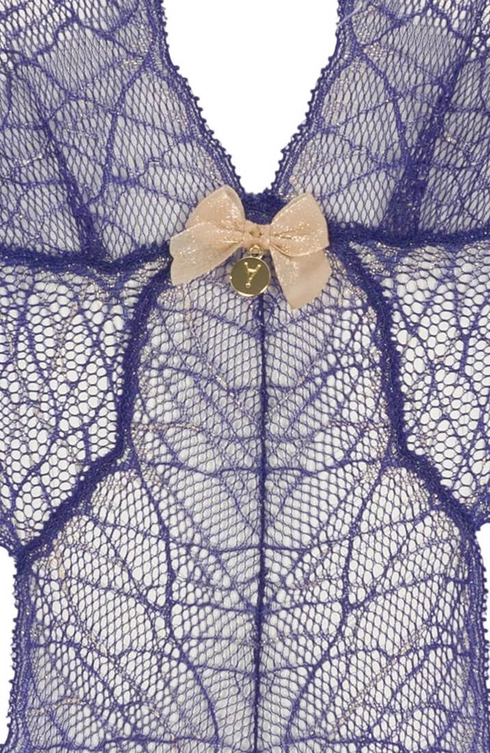 Blå lace bodysuit med perle detaljer - forførende og eksklusivt lingeri