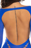 Sexet blåt bodystocking lingeri med cut-out design