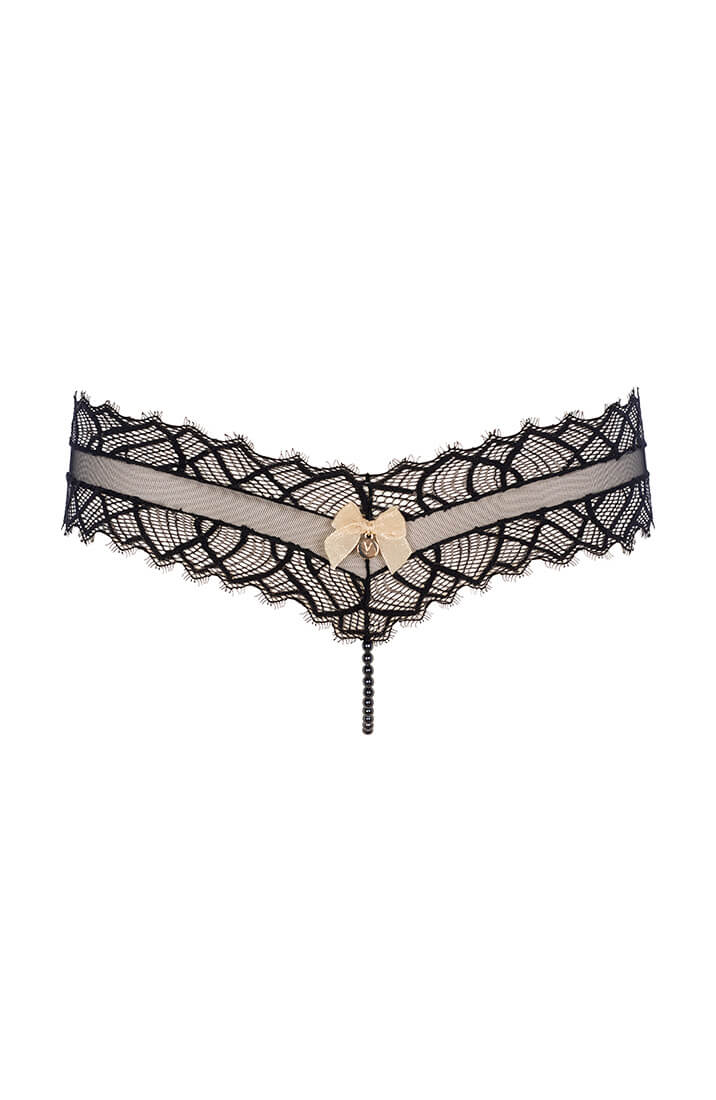 Sensuel sort blonde brief med bæredygtigt ECO-certificeret nylon fra COAX Copenhagen