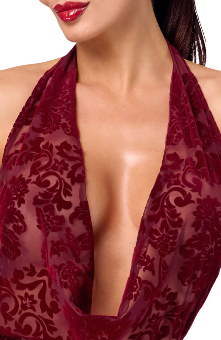 Sexet kort kjole i bordeaux nylon - COAX Copenhagen