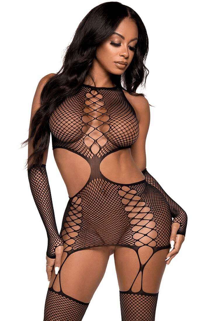 Dual net bodystocking & handsker - Call Me - COAX Copenhagen