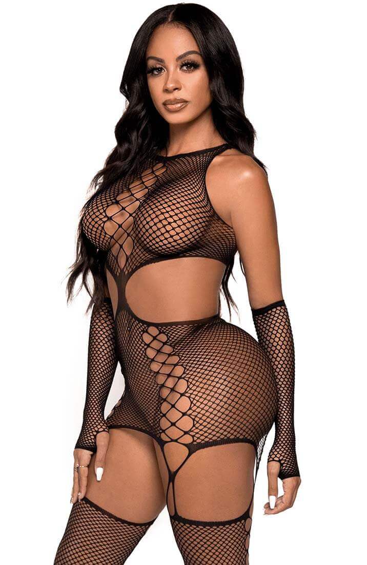 Dual net bodystocking & handsker - Call Me - COAX Copenhagen