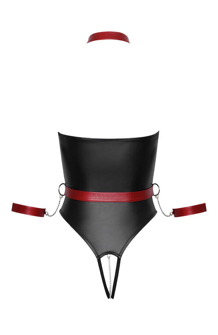 Sort bundløs bodysuit med restraints & kæde - Hooked on You - COAX Copenhagen