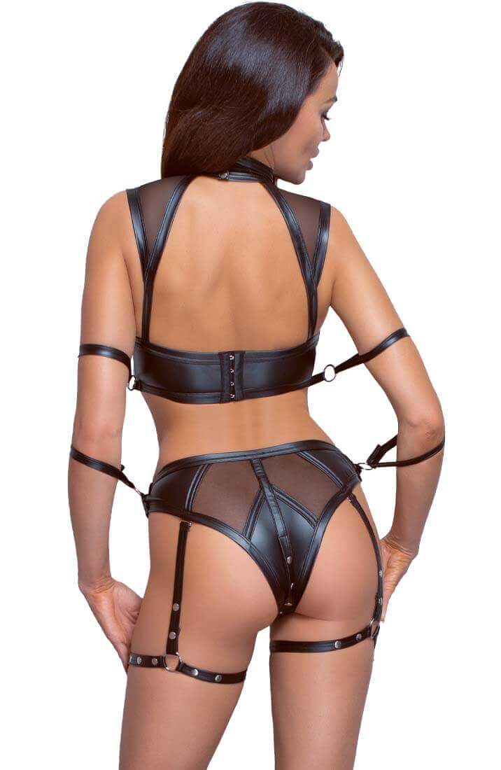 Sort lingeri sæt med restraints - Saw You Looking - COAX Copenhagen
