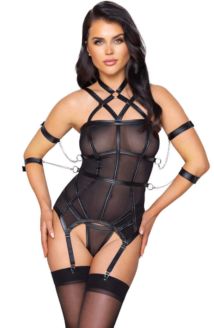 Sort bustier med restraints - Intimate Engaging - COAX Copenhagen
