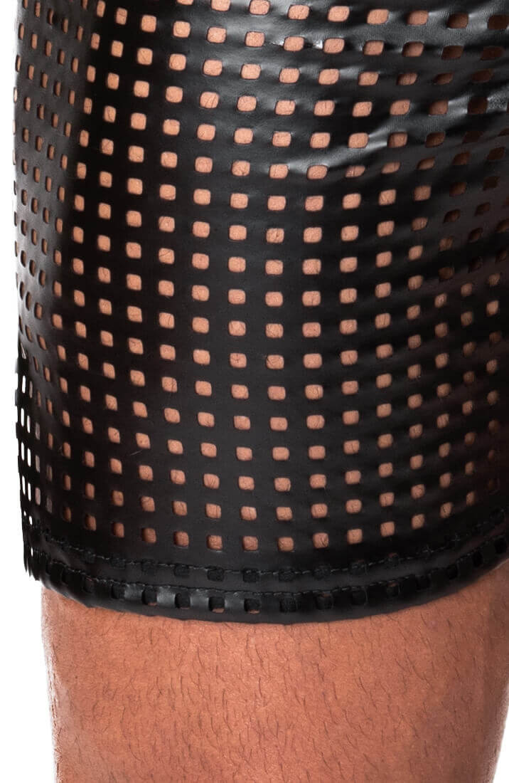 Laser-cut wetlook tregging shorts - Predator’s Throne - COAX Copenhagen