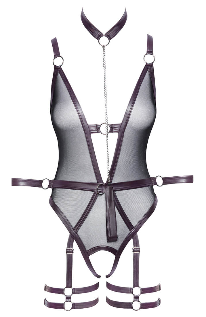 Lilla X sort bundløs bondage bodysuit & halsbånd - Trust & Surrender - COAX Copenhagen