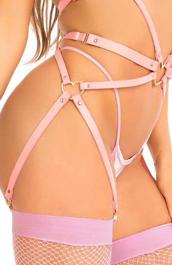 Lyserødt body harness lingeri - Bondage Doll - COAX Copenhagen