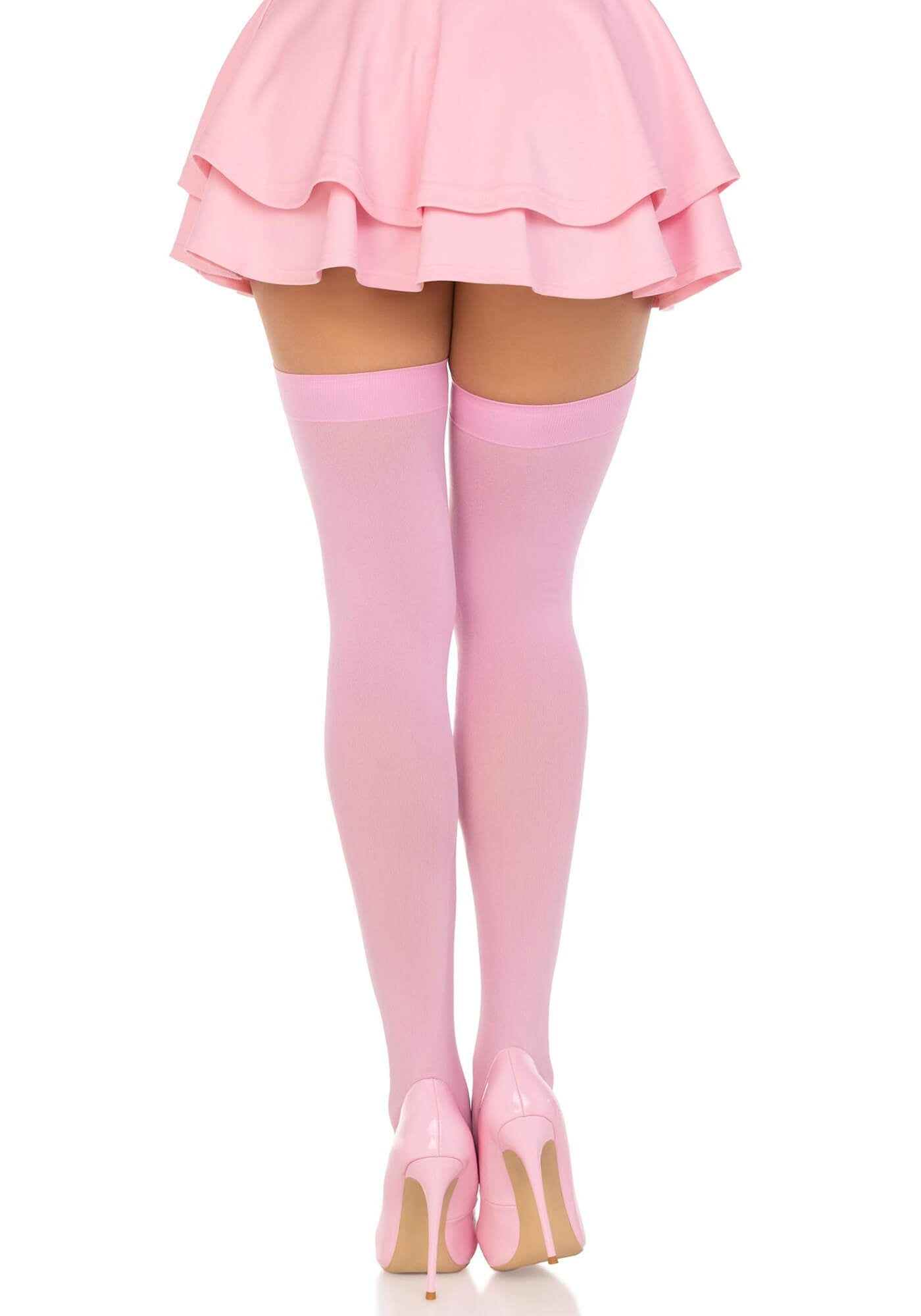 Lyserøde thigh high nylonstrømper - COAX Copenhagen
