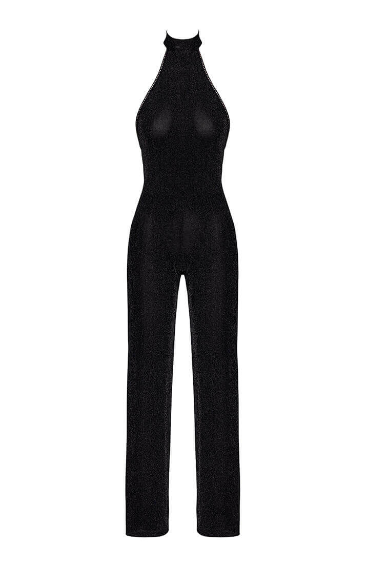 Sexet sort nylon jumpsuit fra COAX Copenhagen