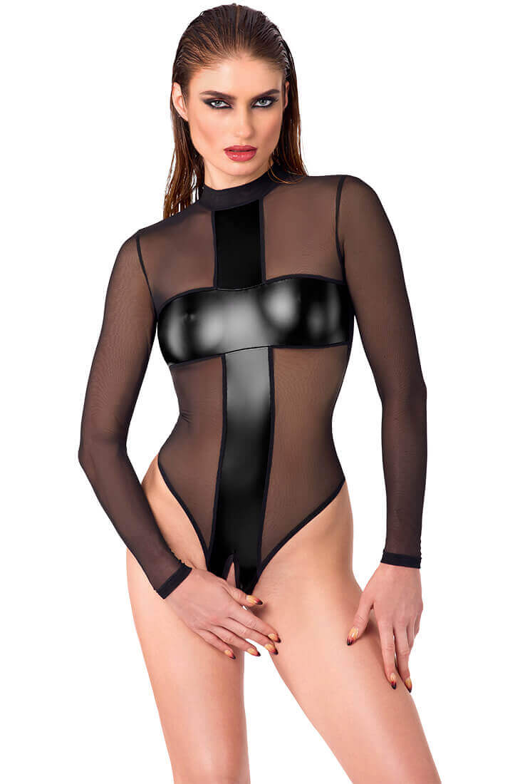 Sensuelt lingeri i power wetlook med frække detaljer - COAX Fetish kollektion