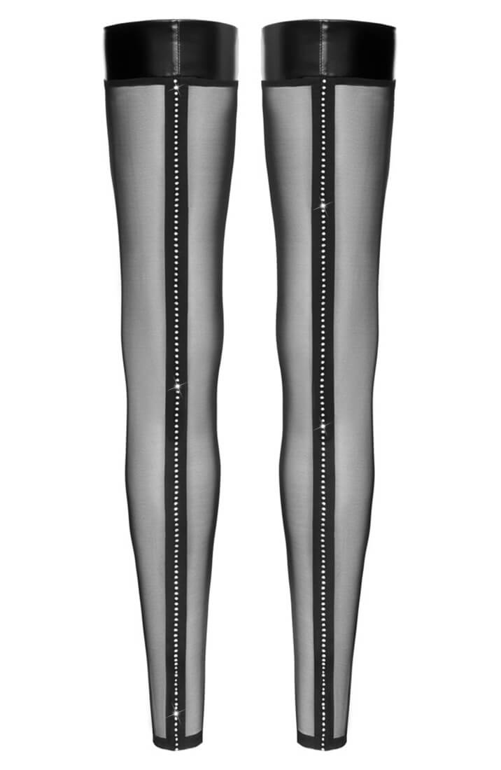 Nylon X Wetlook Thigh Highs - Crown Jewel