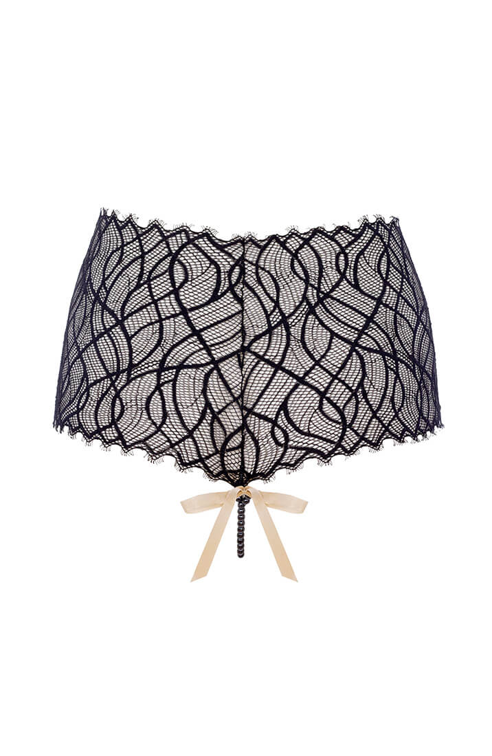Sensuel sort blonde trusse med bæredygtigt ECO-certificeret nylon fra COAX Copenhagen