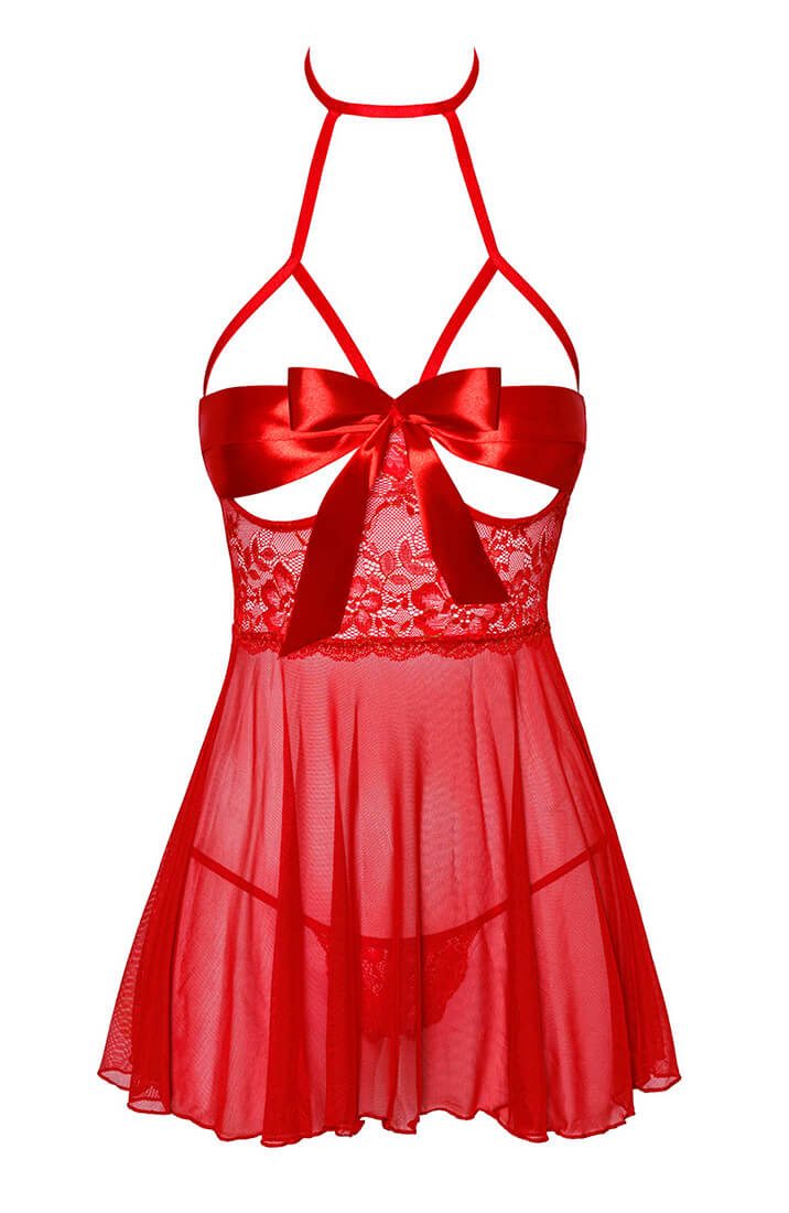 Rød sløjfe chemise