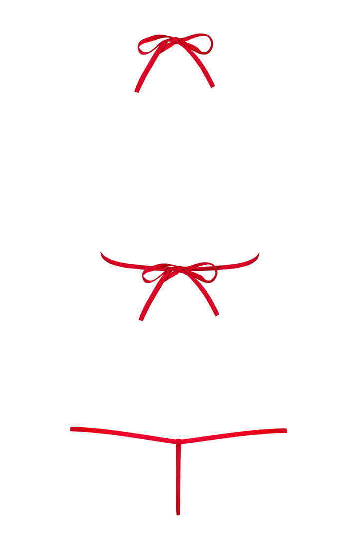 Rød strappy teddy - I Heart U - COAX Copenhagen