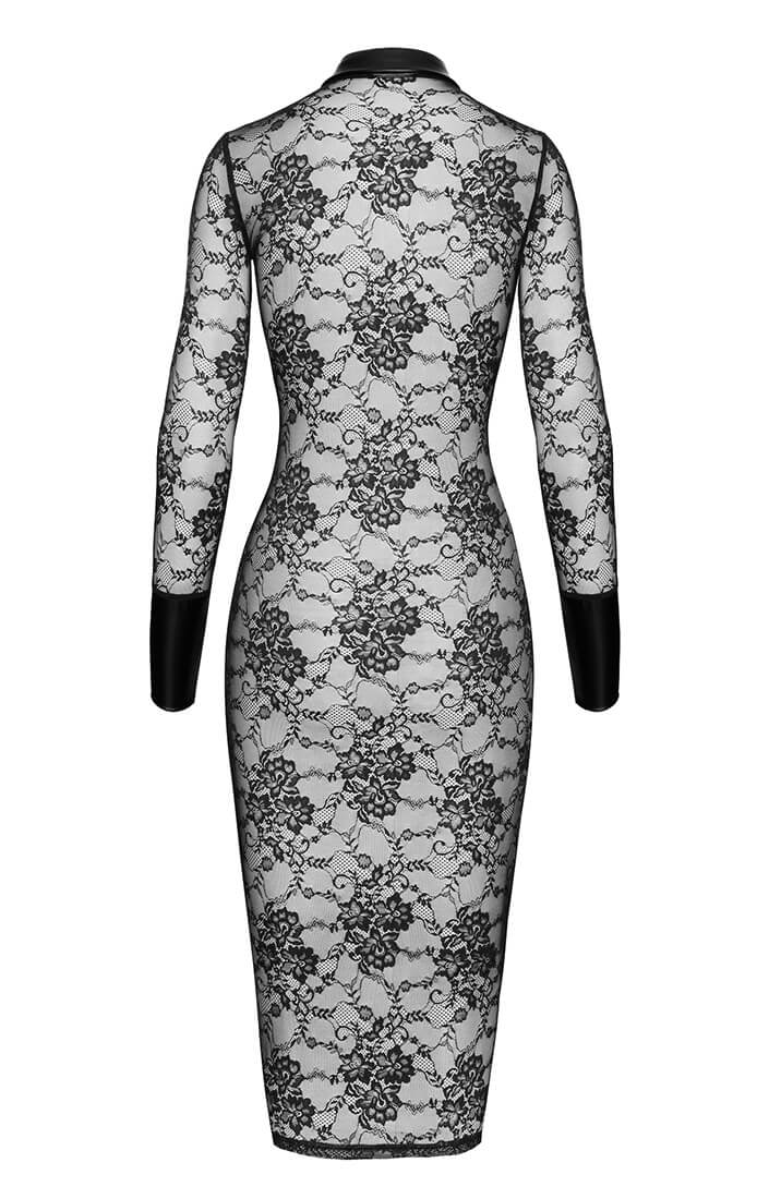 Elegant sort midi kjole med fetish attitude
