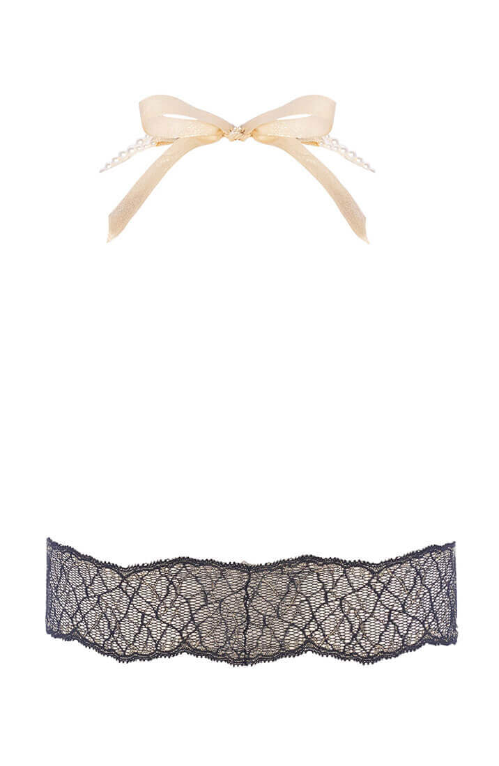 COAX Copenhagen sort blonde bralette med perlehalterneck og elegant pasform