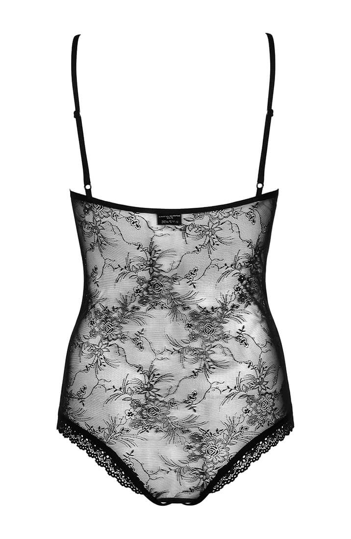 Sort bundløs blonde bodysuit med snøre - DIVA - COAX Copenhagen