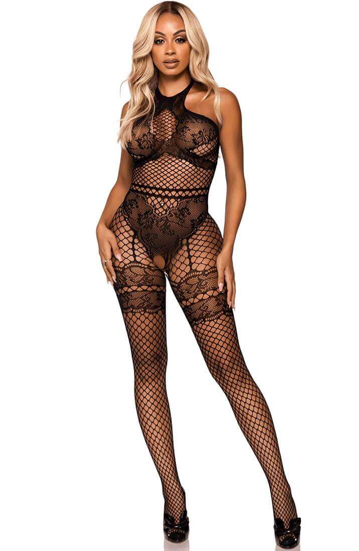Sort bundløs halterneck bodystocking - On Display - COAX Copenhagen
