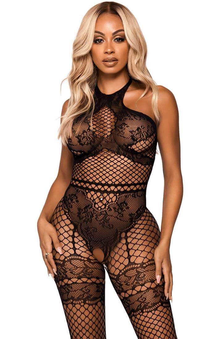 Sort bundløs halterneck bodystocking - On Display - COAX Copenhagen