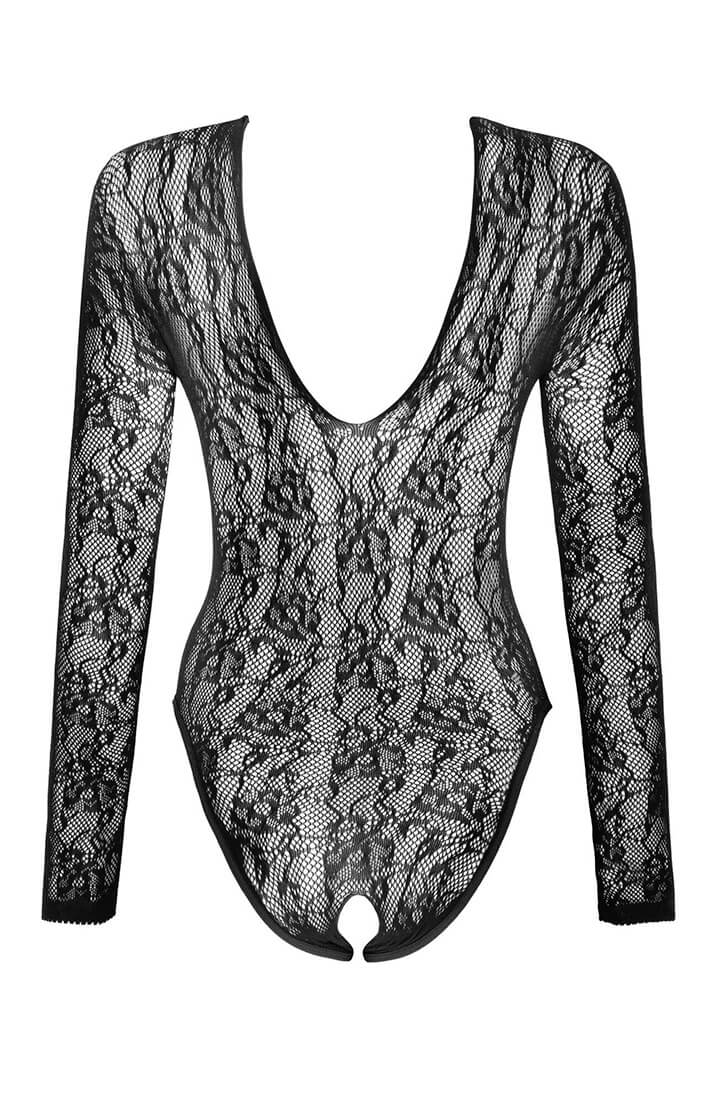 Sort bundløst dual net bodysuit lingeri - COAX Copenhagen