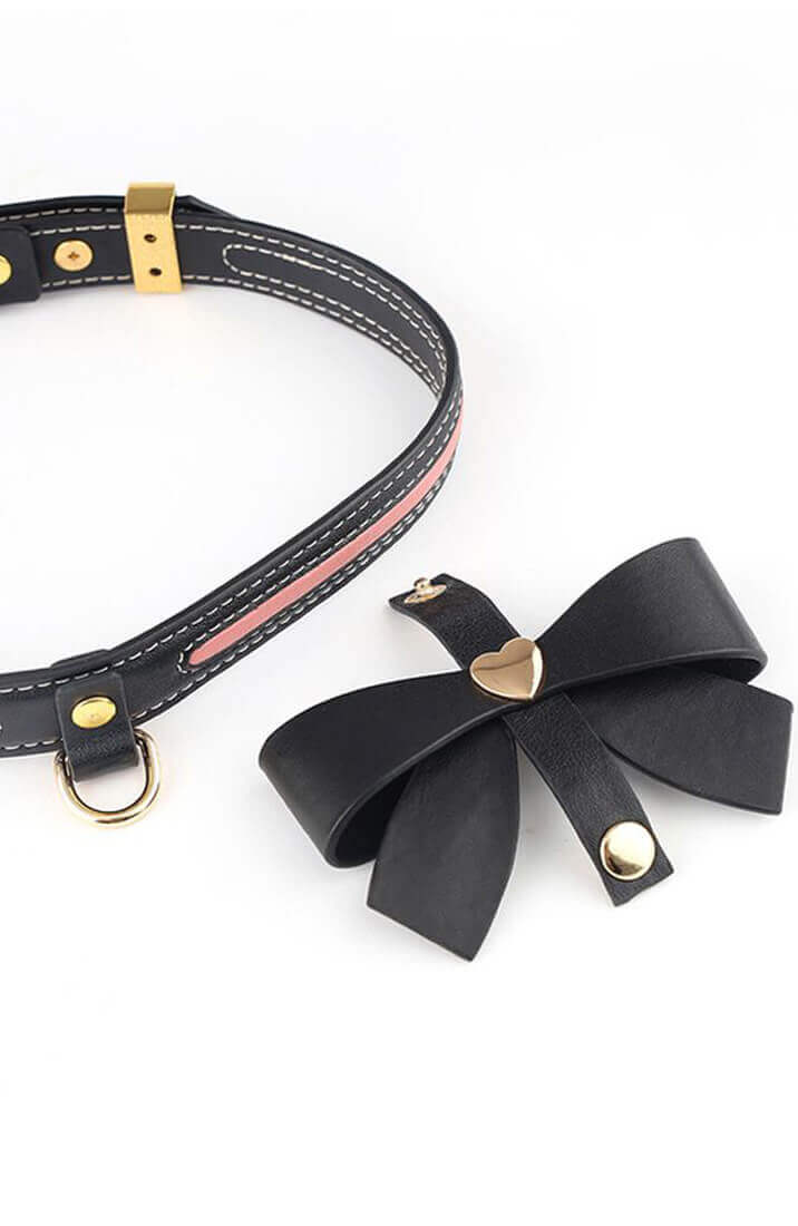 Sort faux læder butterfly choker & snor - COAX Copenhagen