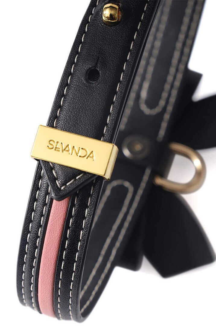 Sort faux læder butterfly choker & snor - COAX Copenhagen