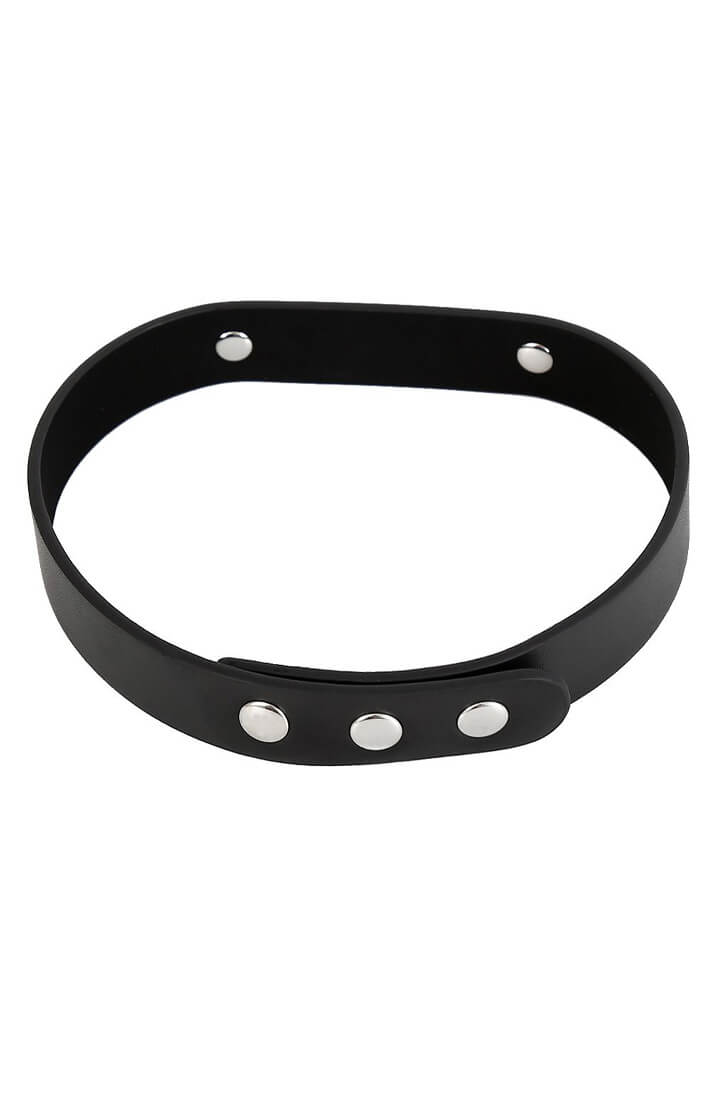 Sort kunstlæder choker halsbånd - SLAVE - COAX Copenhagen