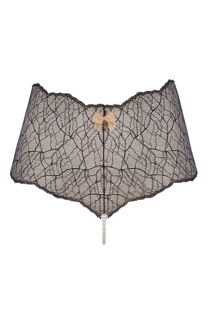 Sort blonde hipster trusse med hvid perlesnor for sanselig stimulering fra COAX Copenhagen