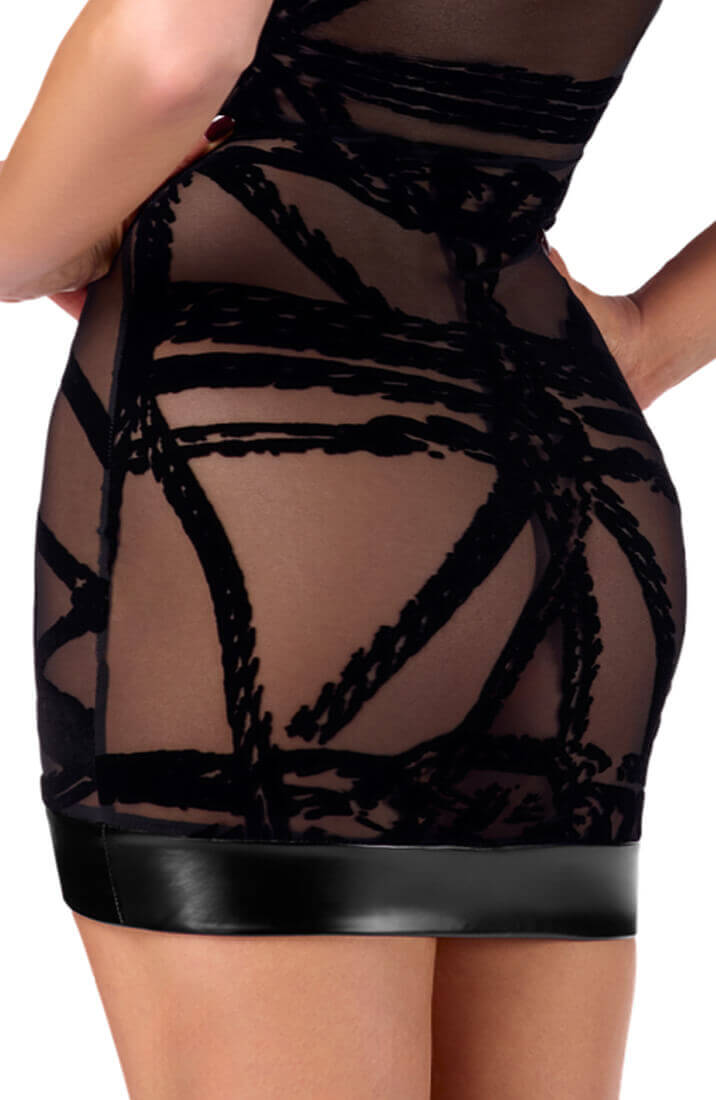COAX Copenhagen mini tube kjole i nylon med Shibari mønster