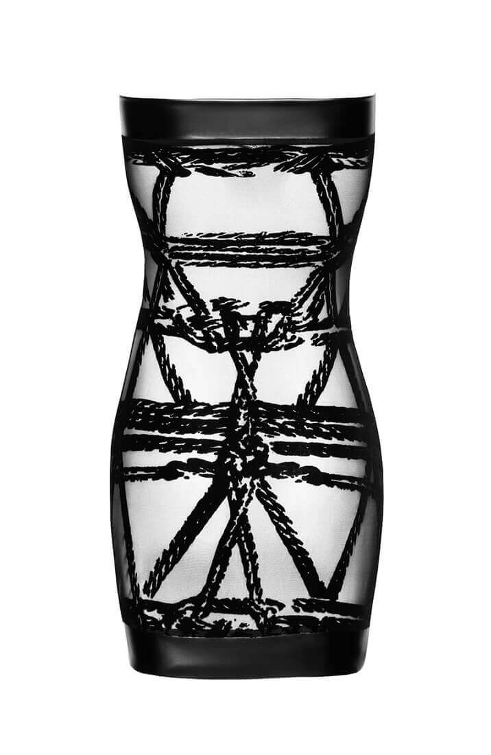 Sort nylon tube kjole med Shibari rebstruktur og COAX Copenhagen signaturlook
