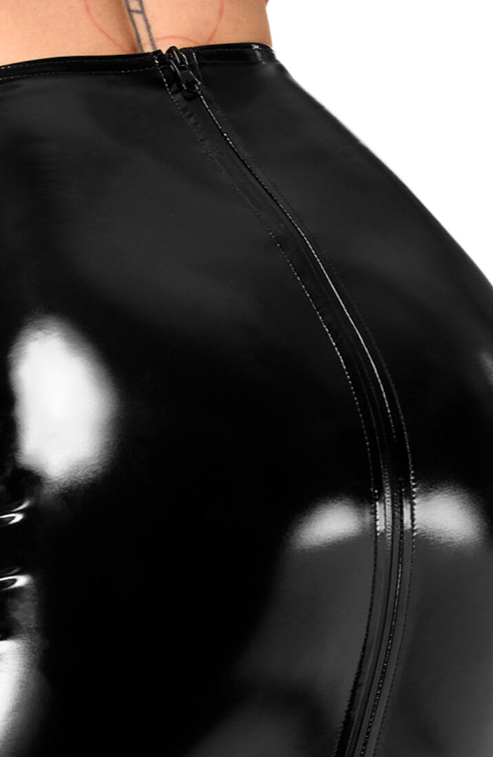 Spejlblank PVC fetish nederdel med struktur